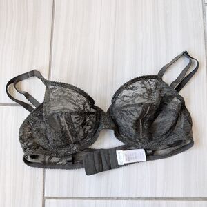 ERES Lace Underwire Bra 32C French Designer Luxury Lingerie Grey Charcoal